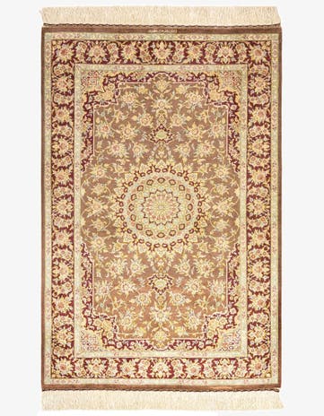 3' 3 x 4' 11 Ghom Silk Rug