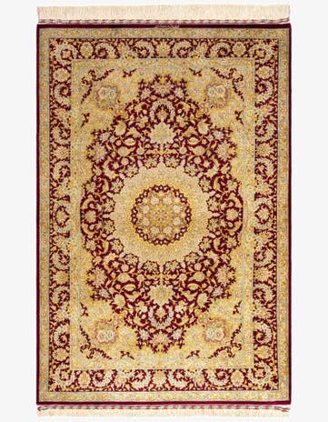 3' 3 x 4' 11 Ghom Silk Rug