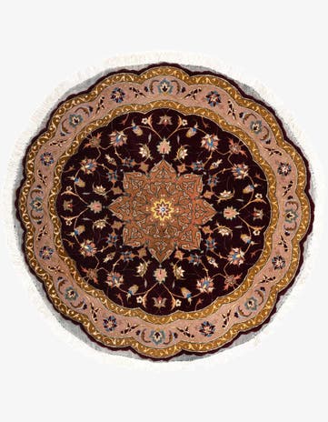 3' 4 x 3' 4 Tabriz Round Rug