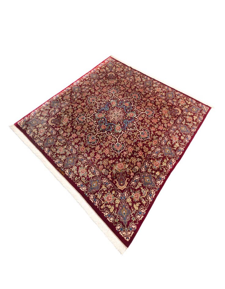 Detail image of 6' 7 x 6' 9 Ghom Silk Square Rug