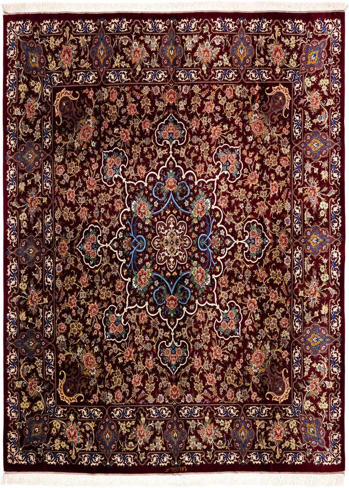 6' 7 x 6' 9 Ghom Silk Square Rug