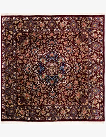 6' 7 x 6' 9 Ghom Silk Square Rug