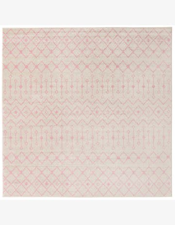 10' x 10' Boswell · Geometric trellis rug, pink and ivory
