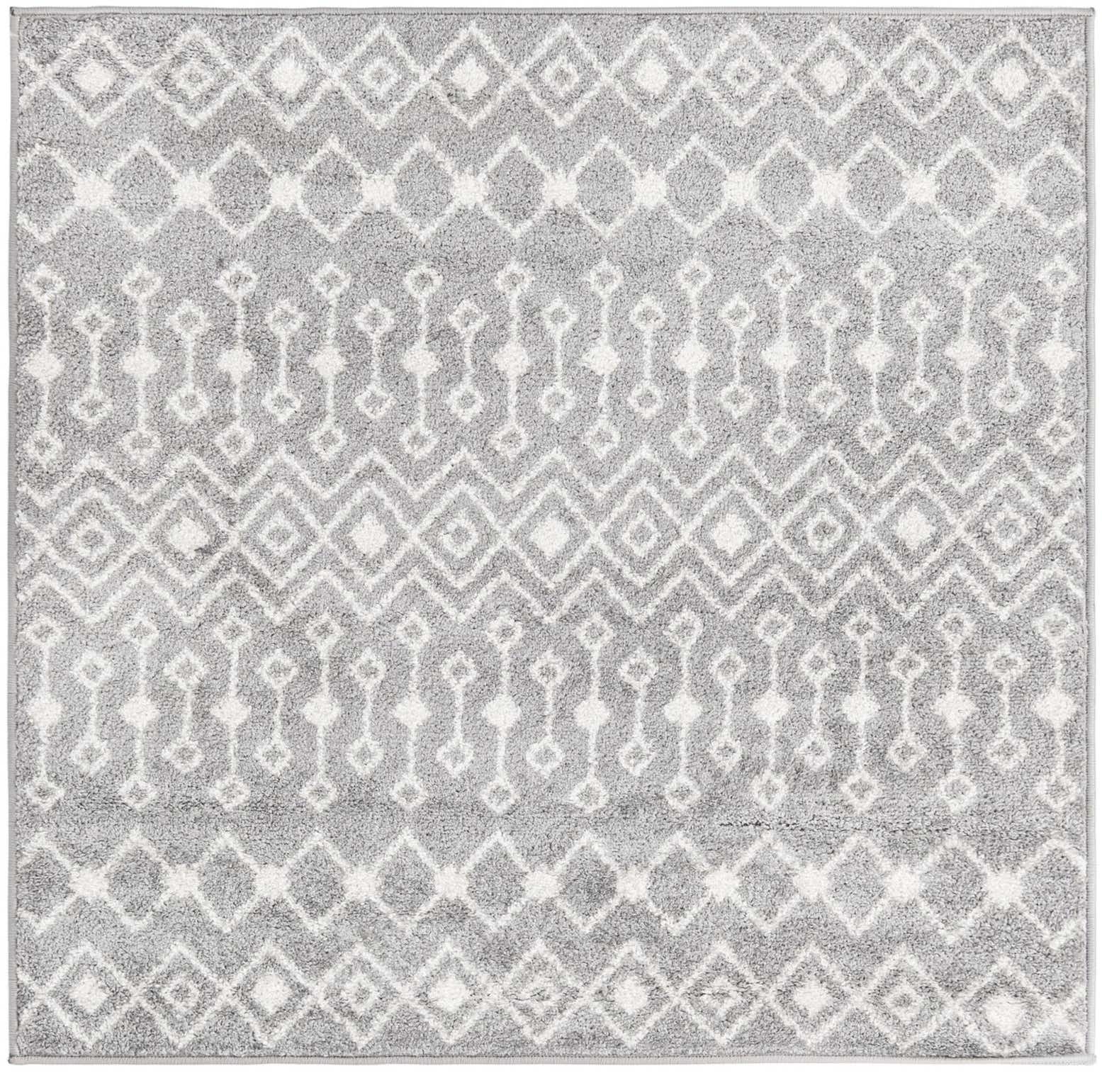 4' x 4' Boswell · Geometric rug, gray and ivory