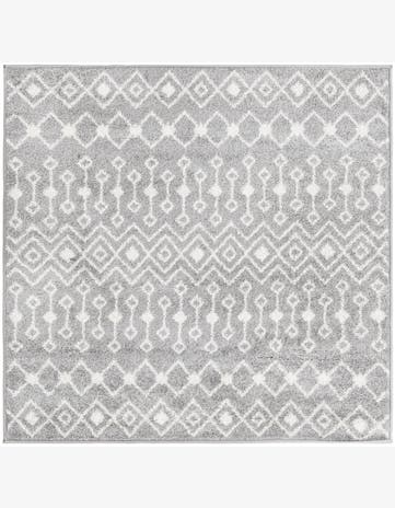 4' x 4' Boswell · Geometric rug, gray and ivory