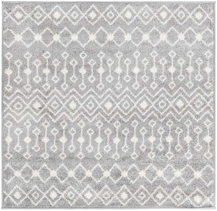 4' x 4' Boswell · Geometric rug, gray and ivory