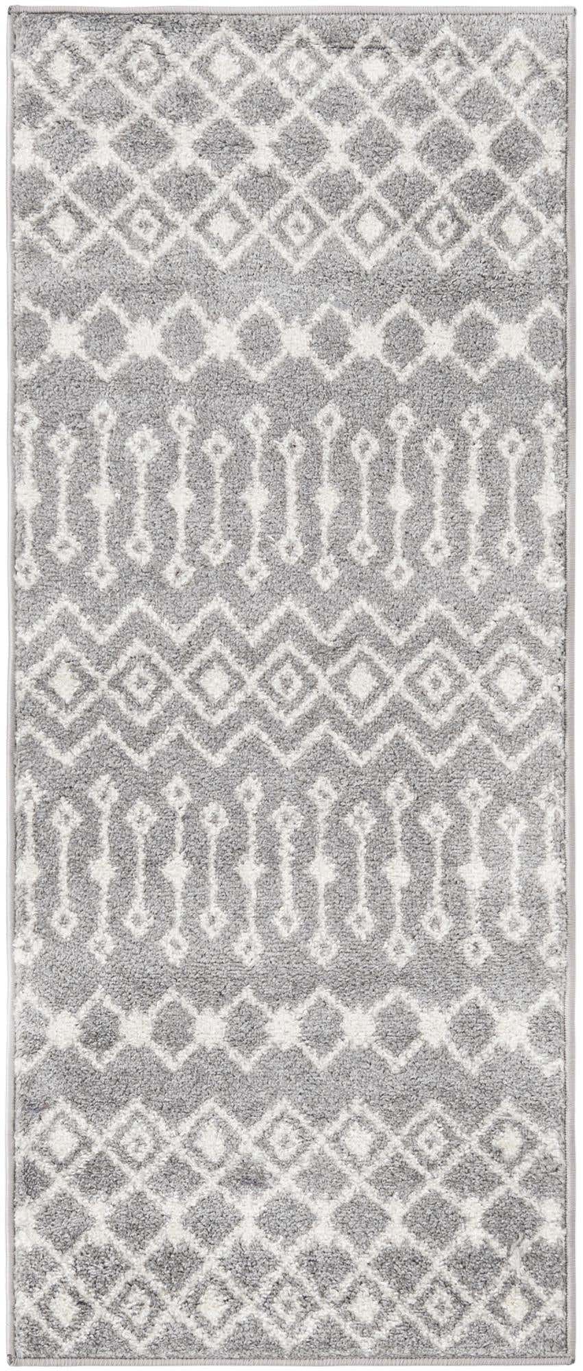 2' x 5' 3 Boswell · Geometric rug, gray and ivory