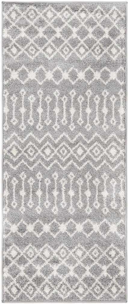 2' x 5' 3 Boswell · Geometric rug, gray and ivory