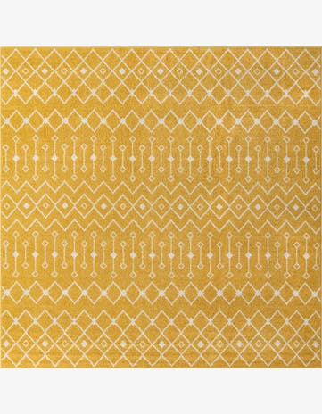 10' x 10' Boswell · Geometric lattice rug, yellow and ivory