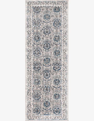 Bozeman · Tribal medallion rug, gray and blue