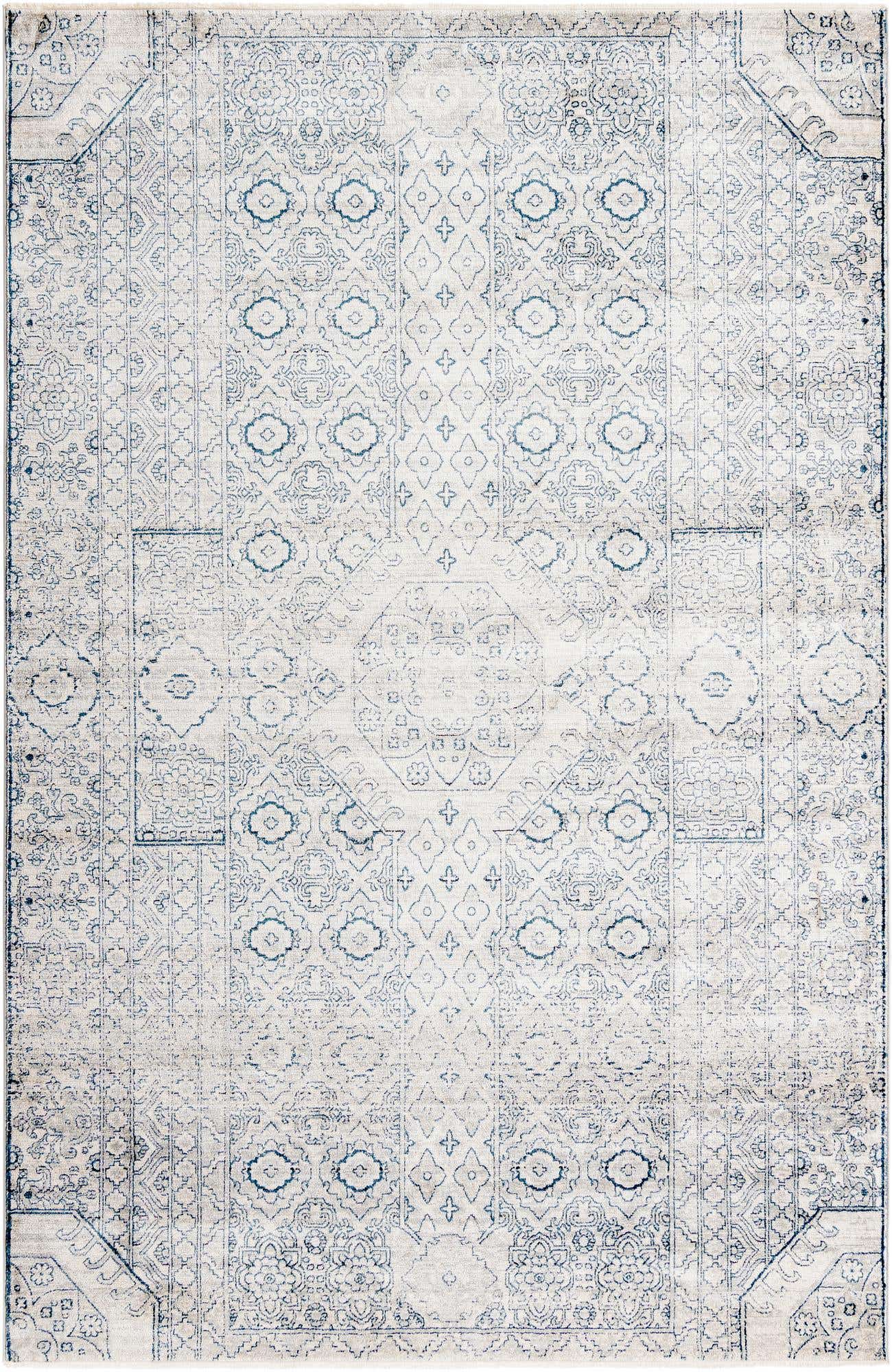 6' x 9' 2 Bradshaw · Border rug, gray