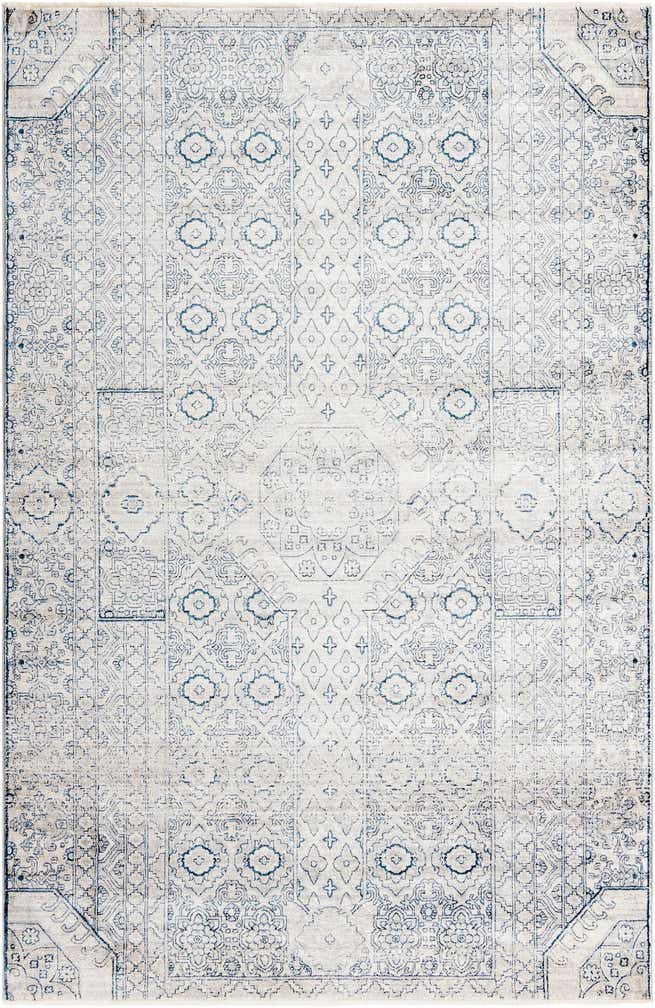 6' x 9' 2 Bradshaw · Border rug, gray