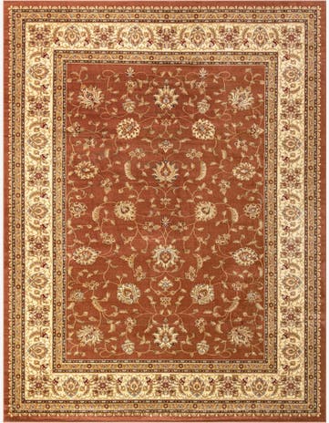 Brick Red Light Rose Classic Agra Rug
