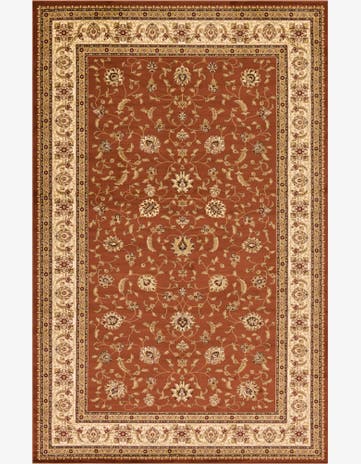 Brick Red Light Rose Classic Agra Rug