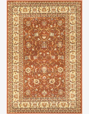 Brick Red Light Rose Classic Agra Rug