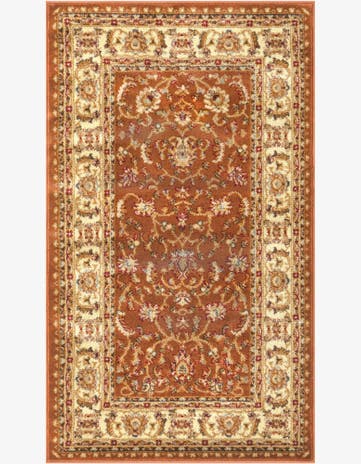 Brick Red Light Rose Classic Agra Rug