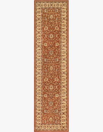 Brick Red Light Rose Aditi Runner Rug