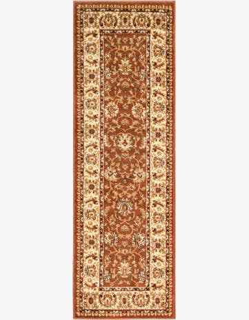 Brick Red Light Rose Classic Agra Runner Rug