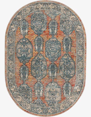 Brick Red Lola Oval Rug