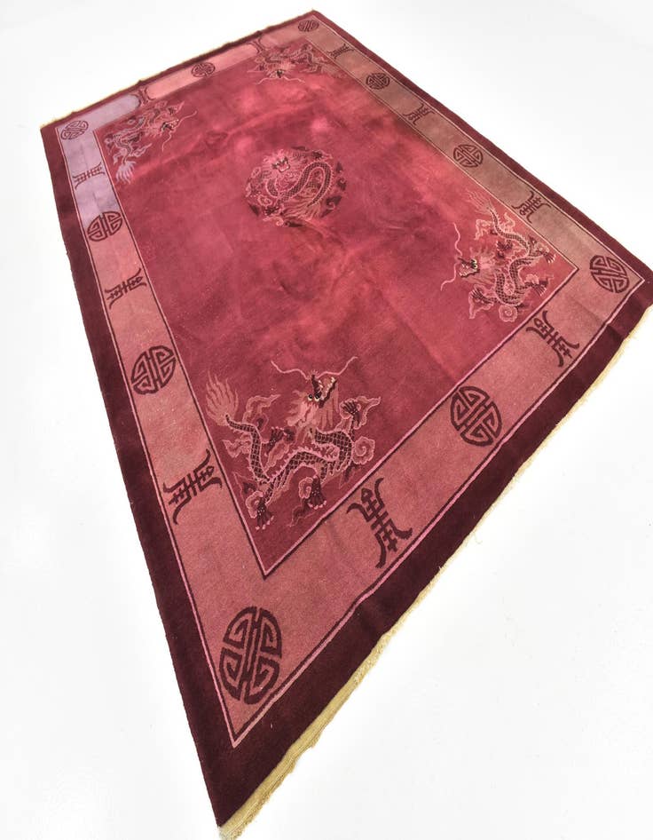 Detail image of 8' 10 x 11' 10  Hand Knotted Antique Finish Wool Rug