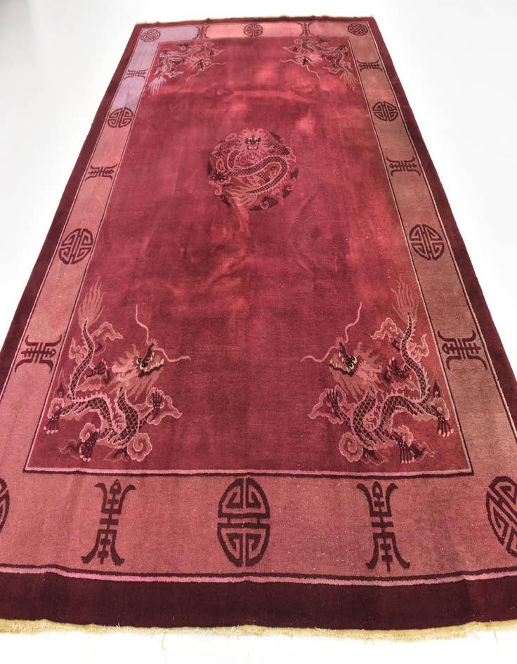 Detail image of 8' 10 x 11' 10  Hand Knotted Antique Finish Wool Rug