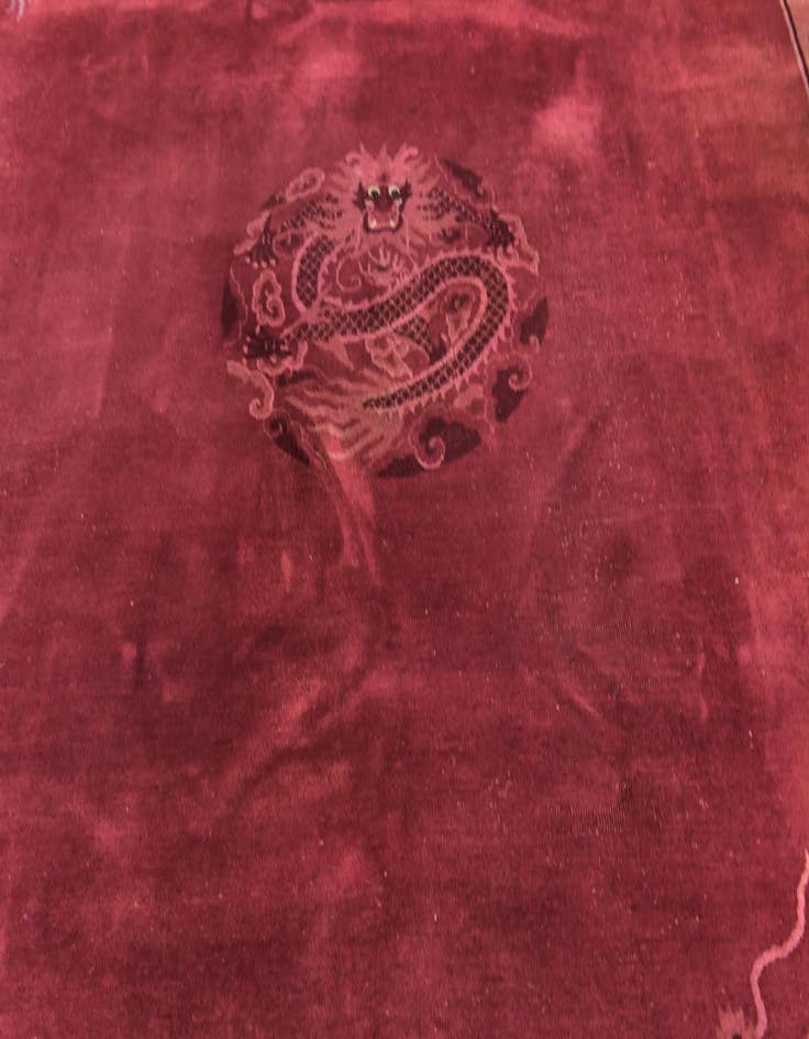 Detail image of 8' 10 x 11' 10  Hand Knotted Antique Finish Wool Rug