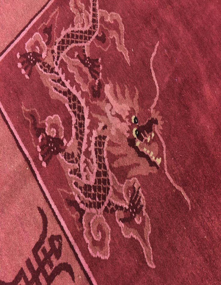 Detail image of 8' 10 x 11' 10  Hand Knotted Antique Finish Wool Rug