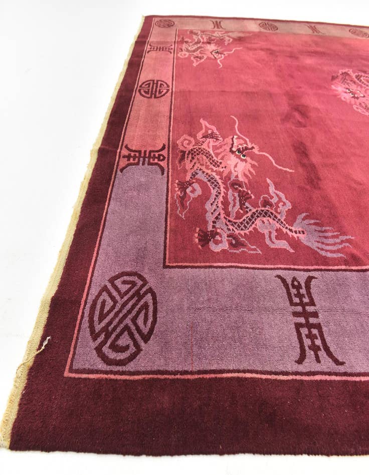 Detail image of 8' 10 x 11' 10  Hand Knotted Antique Finish Wool Rug