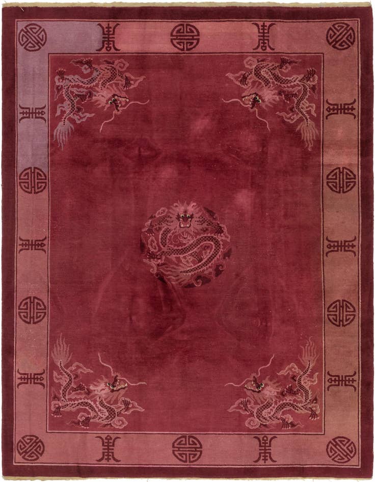 Detail image of 8' 10 x 11' 10 Hand Knotted Antique Finish Wool Rug