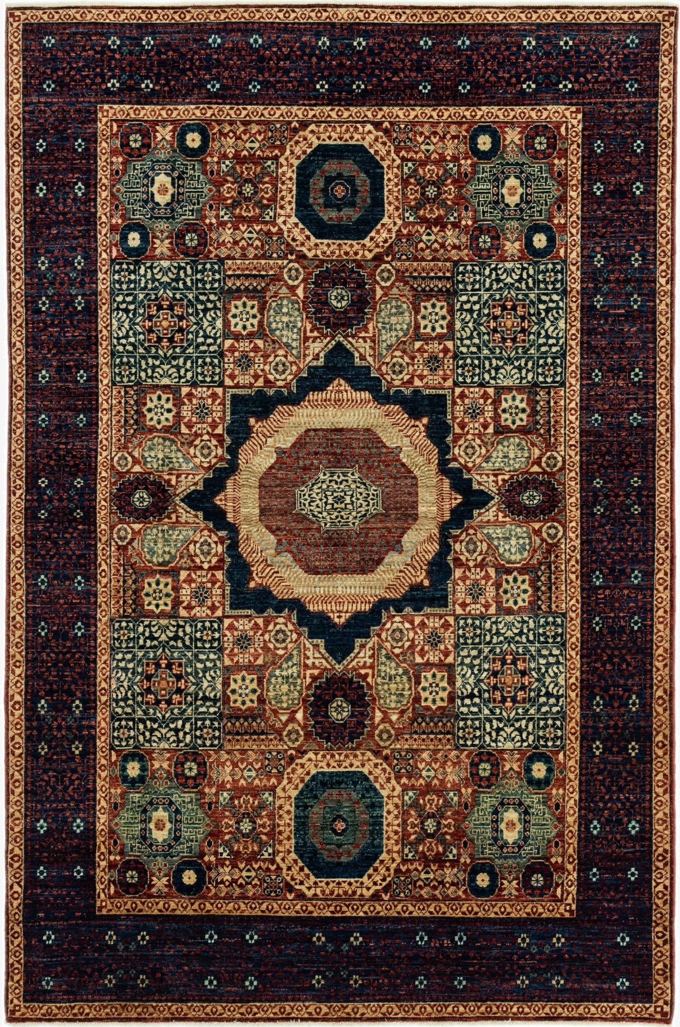 5' 10 x 9'  Hand Knotted Mamluk Ziegler Rug