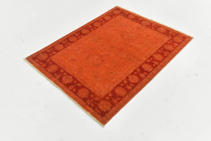 Detail image of 3' 5 x 4' 5 Hand Knotted Over-Dyed Ziegler Rug