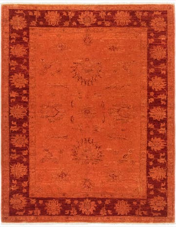 3' 5 x 4' 5 Hand Knotted Over-Dyed Ziegler Rug