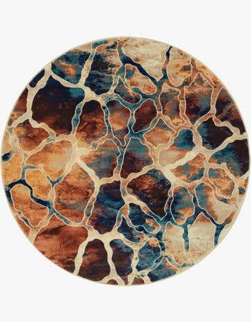 Brick Red Ethereal Round Rug