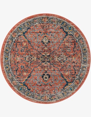 Brick Red Lola Round Rug