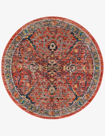 Brick Red Lola Round Rug