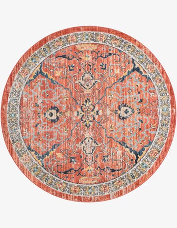 Brick Red Lola Round Rug