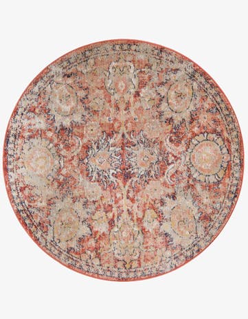 Brick Red Lola Round Rug