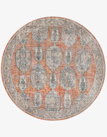 Brick Red Lola Round Rug