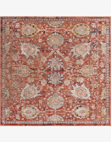 Brick Red Lola Square Rug