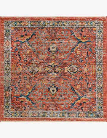 Brick Red Lola Square Rug