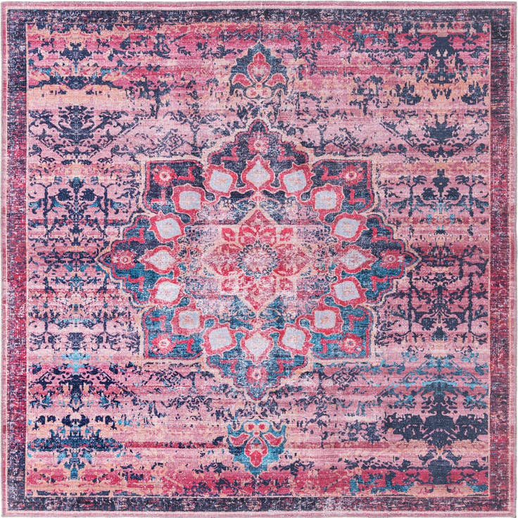 Detail image of 7' 3 x 7' 3 Washable Francesca Square Rug