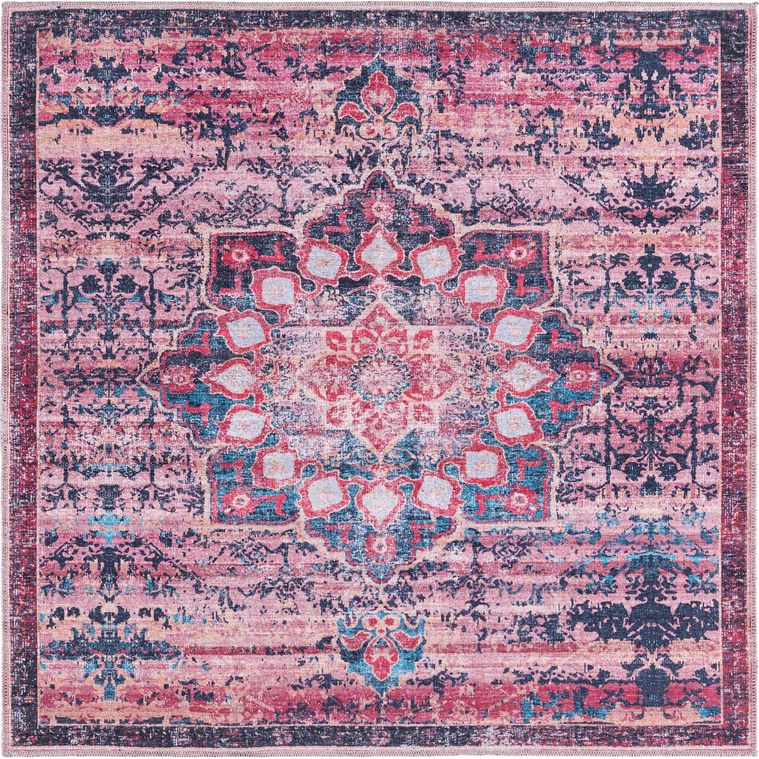 5' 3 x 5' 3 Washable Francesca Square Rug