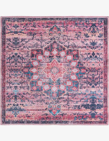Brick Washable Francesca Square Rug