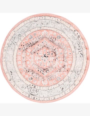 3' x 3' Broadhurst · Border rug, rose