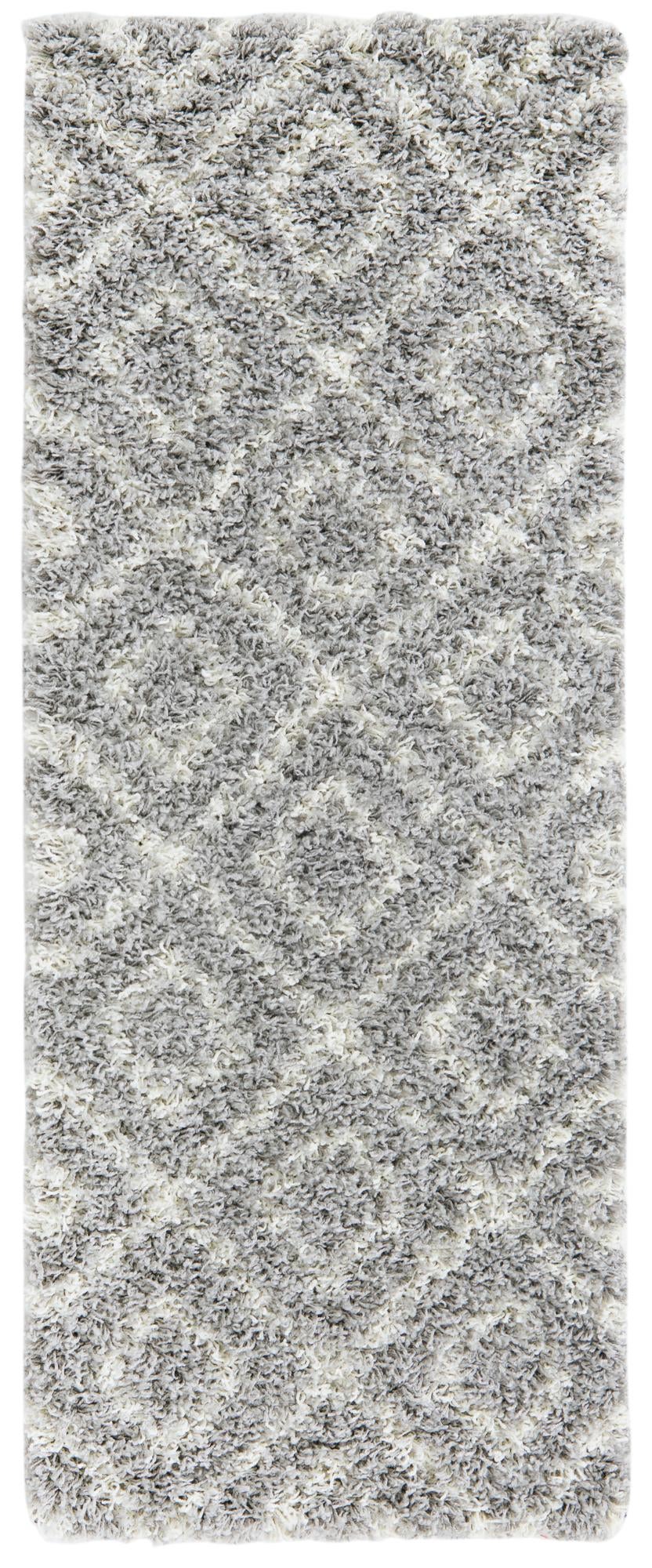 2' x 5' Brock · Diamond Shag Rug, gray