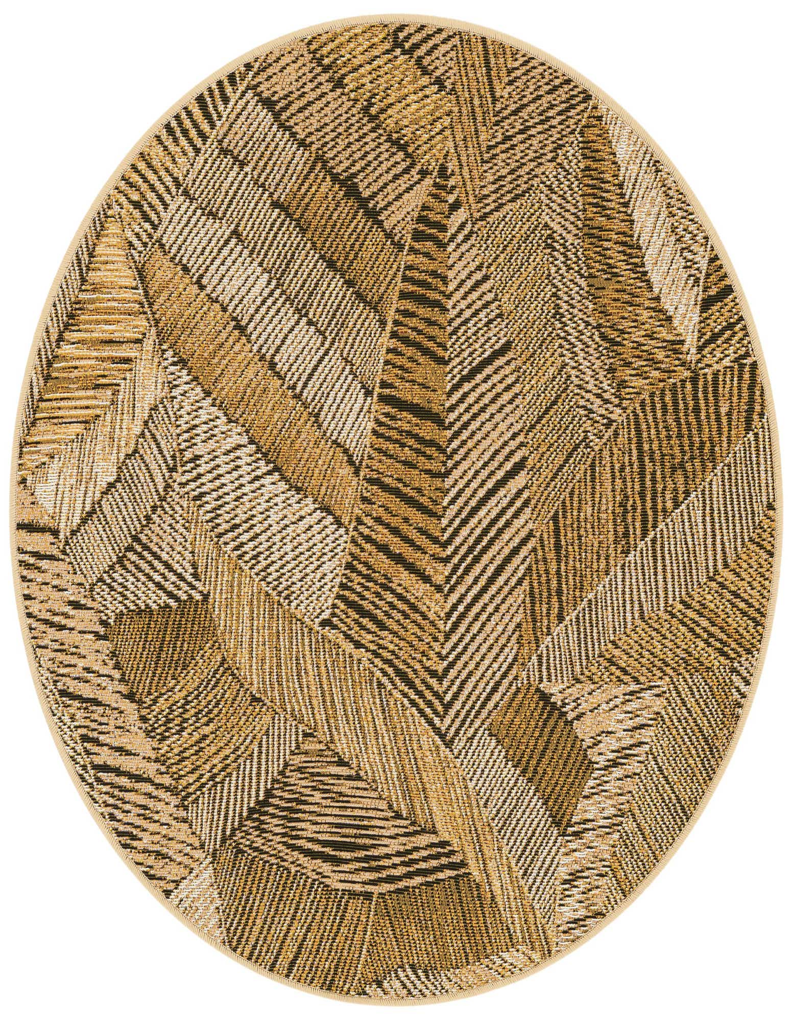 3' x 3' Easy-Clean Botanical Indoor / Outdoor Round Rug