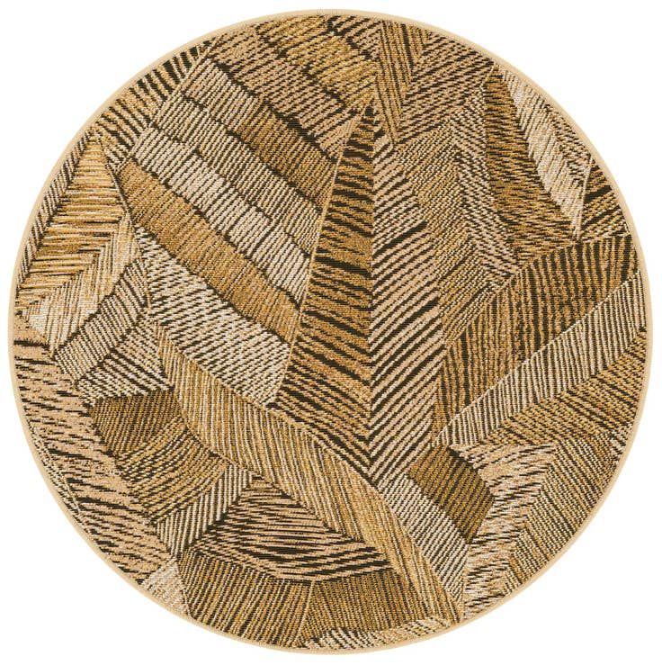 Detail image of 3' x 3' Easy-Clean Botanical Indoor / Outdoor Round Rug