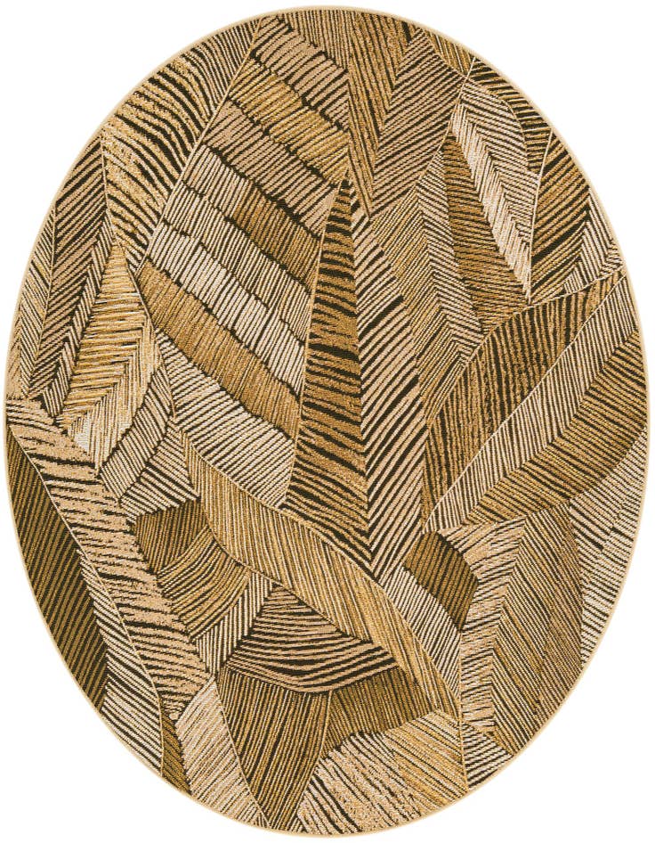 Detail image of 5' x 5' Easy-Clean Botanical Indoor / Outdoor Round Rug