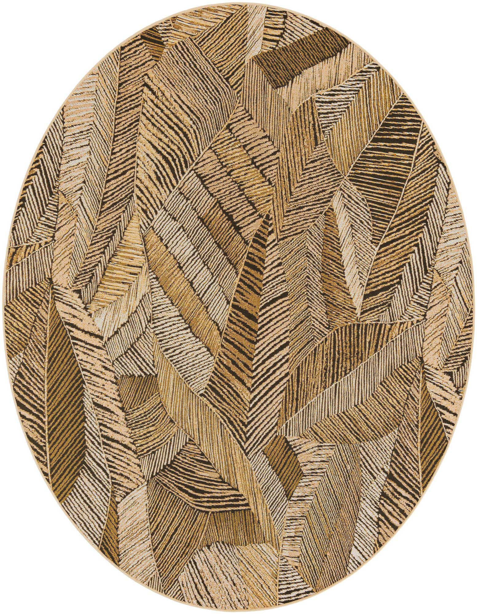 8' x 8' Easy-Clean Botanical Indoor / Outdoor Round Rug
