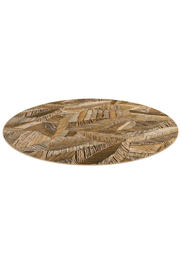 10' x 10' Easy-Clean Botanical Indoor / Outdoor Round Rug